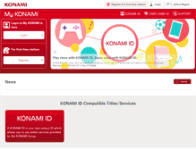 Tablet Screenshot of my.konami.net